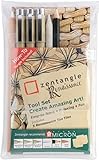 Zentangle - Juego de utensilios para pintar 11 Renaissance, con rotuladores de punta fina Pigma Micron de Sakura, telas y lápices