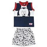 Cerdá Pijama Niño 5 Años de Mickey Mouse-Camiseta + Pantalon de Algodón Juego, Azul Marino, Niños