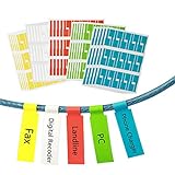 ZoomSky Electrical Cable Labels ， 750 Stück Kabel Selbstklebendes Etikett Wasserdichtes Kabel-Identifikationsetikett zur Identifizierung verschiedener Netzwerkkabel 5 Farben 30 Blatt