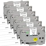 Kingjet cintas de tinta de repuesto compatibles con Brother Tze251 Tze-251 Tz251 (24 mm x 8 m, negro sobre blanco) para Brother P-Touch PT P700 P750W P750WVP 9600 9700PC D600 P900W 2400 2430)