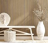 Papel pintado madera roble marrón efecto tablas de madera 3D para dormitorio o salón fabricado en Alemania 10,05 x 0,53m