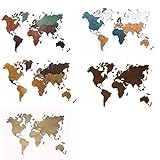 Mapamundi de madera personalizable color, tamaño 100x60cm | 160x100cm | 200x120 cm Mapa del mundo para pared en madera, Elige tu color favorito