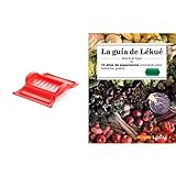 Lékué Estuche de vapor con bandeja, 1-2 personas, color rojo + Recipiente para cocinar tortillas francesas en microondas, color rojo