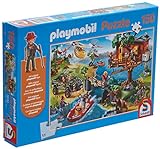 Schmidt Spiele 56164 - Playmobil, casa del árbol, 150 Partes, clásico Puzzle, Incluyendo la Figura