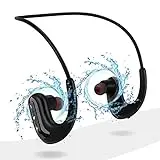 HUICCN Auriculares de natación Bluetooth, estéreo, IPX8, auriculares in-ear con cancelación de ruido, micrófono para deportes, para Android, iPhone, Samsung, color negro