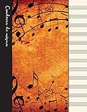 Cuaderno de música: Cuaderno de pentagramas - Cubierta marrón (Cuadernos de música)