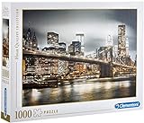 Clementoni - Puzzle 1000 piezas paisaje ciudad Nueva York Skyline, Puzzle adulto New York (39366)