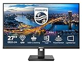 Philips Monitor 276B1 de 68 cm (27 Pulgadas) (QHD, HDMI, DisplayPort, USB-C, RJ45, hub USB, 2560 x 1440, 75 Hz, FreeSync, Tiempo de Respuesta de 4 ms), Color Negro