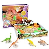 Weeygo Arena Mágica - Magic Sand Dinosaurio Cinética Animal Moldes Juego - Manualidades con 500g Arena Play Sand, Art Playset Regalo para Niños
