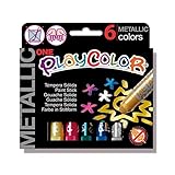 Playcolor Metallic one - Tempera sólida - 6 colores surtidos - 10321