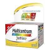 MULTICENTRUM Junior - Complemento Alimenticio con 12 Vitaminas y 4 Minerales, para Niños a partir de 4 Años, con Sabor a Fruta - 30 Comprimidos Masticables