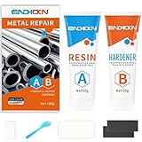 Endhokn Metal Glue 100g, Two-Component Glue Industry and Family Metal Metal Casting Bonding Crack Bonding, Hole Filling Two-Component Adhesive Repairs Multimaterial Silver Grey
