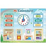 Mi Primer Calendario de SmartPanda - Juguete Educativo Magnético para Niños o Niñas - Incluye Reloj, Estación Meteorológica, Actividades y Emociones – para Pared o Frigorífico – en Español