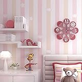 Habitación infantil habitación princesa papel pintado no tejido azul rosa rayas verticales dormitorio niño niña habitación pape papel pintado a papel pintado pared dormitorio autoadhesivo-350cm×256cm