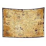 YongFoto 100x70cm ແຜນທີ່ Tapestry, ຕາເວັນຕົກ Treasure ແຜນທີ່ເກາະເສັ້ນທາງແຜນທີ່ Pirates Hand Painted Gold Secret Map Navigation Tapestry ສໍາລັບຕຽງນອນ sofa ຜ້າຫົ່ມ Electronic Lesson