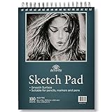 100 Sheets 22,9" x 30,5" Pad, Smooth Texture, Drawing Pad para sa mga Lapis, Marker, Pastel. Spiral ring sketch pad, sketchbook.
