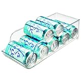 InterDesign Fridge/Freeze Binz Organizador de latas, caja de plástico para 9 latas de bebida, organizador de nevera, transparente