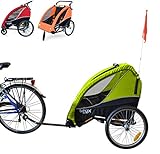 Papilioshop B-Fox - Remolque de bicicleta o cochecito para transporte de 1 a 2 niños (verde)