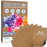 hojas de papel Kraft A4-300 g - 21 x 29,7 cm - Formato DIN EXACTO - Papel de artesanía y cartón natural Hojas de papel kraft de cartón Para la fabricación de cajas de cartón Regalos y etiquetas 25