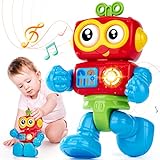 hahaland Robot Juguetes Niños 1 Año 2 Años, Interactivo Robot Juguetes Bebes 6-12 Meses Juguetes Musicales con Luces y Sonidos, Juguete Robot de Actividad Regalo para Niños 1 2 3 Años