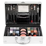ʻO Markwins Makeup Case Bon Voyage Makeup Set - Case with Makeup Included Completed in a Silver and Elegant Case with Mirror i komo e lawe mau me oe - kala