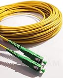 Elfcam Fibra óptica Cable SC/APC a SC/APC monomodo simplex 9/125, Compatible con Orange, Movistar, Vodafone y Jazztel