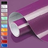 SOLDGOOD - 2 rollos de 5,5 × 0,61 m de papel adhesivo, PVC adhesivo, lámina adhesiva de pared, impermeable, decoración para armario, cocina, mueble para nevera o armario color morado