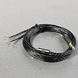 Cable de reparación de auriculares de 1,2 m, cable de audio para reparación de auriculares, cable de mantenimiento de auriculares de repuesto sin micrófono (1,2 m, negro)
