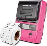 NetumScan Impresora térmica de Etiquetas Bluetooth de 58 mm para código de Barras, Oficina, almacén, impresión de Etiquetas de joyería (Fabricante de Etiquetas G5-R)