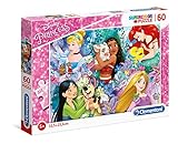 Clementoni - Puzzle infantil 60 Piezas Princesas, puzzle infantil Princess Disney a partir de 5 años (26995)