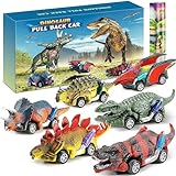 JoJoin Dinozor Oyuncakları Erkek Çocuklar için - 6 Parça Aktivite Oyun Matı ile Dinozor Oyuncak Araba - 3 4 5 6 7 Yaş ve Üzeri Çocuklar İçin Eğitici Oyuncak Araba Hediyesi