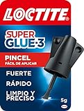 Loctite Super Glue-3 Pincel, pegamento transparente con pincel aplicador, adhesivo universal de triple resistencia, con fuerza instantánea y de fácil uso, 1x5 g