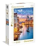 Clementoni - Puzzle 500 piezas paisaje Venecia Iluminada, Puzzle adulto Italia (35056)