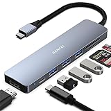 BENFEI USB C HUB 7 ho 1, Multiport USB-C Hub Adapter USB-C to HDMI, USB-C to SD/TF Card Reader/3*USB 3.0/60W Power Delivery, E lumellana le iPhone 15 Pro MAX MacBook Pro/Air 2023 /22/21/20