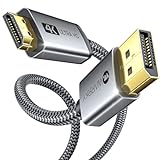 WARRKY Cable Displayport a HDMI (4K UHD, 2K 60Hz, 1080P@120Hz) DP a HDMI 1.4 [Unidireccional, Carcasa de Aluminio, Trenzado de Nylon] Compatible para Lenovo, Dell, HP, Samsung, PC, proyector, TV, 1.8M