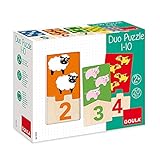 Goula - Duo puzle 1-10, Puzle de madera para aprender los números para niños a partir de 2 años