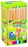 Alpino Trimax Economy Pack Lápices de Colores 120 Unidades | Lápices de Madera para Colorear Niños | Lápices Triangulares de Mina Resistente 5,4mm | Formato Escolar | Estuche Lápices de Madera