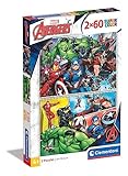 Clementoni - 2 Puzzles infantiles de 60 piezas Avengers, puzzle infantil a partir de 5 años (21605)