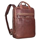 STILORD 'Nova' Leather backpack laptop compartment 13,3 inch Mochila oa banna o nang le komporo ea lilaptop Vintage, Color:kara - cognac