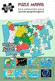 Incal Ediciones 8 puzles de 120 Piezas de 40 x 30 cm. Mapas de España, Europa, Mundo y Planetas. Puzzle geografia. Rompecabeza mapas
