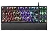Mars Gaming MKXTKL, teclado mecánico switch rojo, LED 5 colores 10 efectos, PT