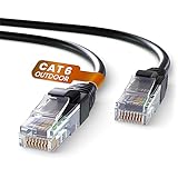 Mr. Tronic Impermeables Exteriores Cable Ethernet Cat 6 De 25m, Cable de Red LAN con Conectores RJ45 para una Internet Rápida - Cat6 Cable de Conexión AWG24, Internet Cable UTP CCA (25 Metros, Negro)