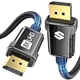 Silkland Cable Displayport 1.4 240Hz 2M, Cable DP 1.4 Support 8K@60Hz, 4K@144Hz, 2K@240Hz, HBR3 32.4Gbps, HDR, DSC 1.2, G-Sync & Free-Sync, Display Port 1.4 Кабель для ігрового монітора, відеокарта