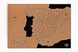 Mapa de corcho de España, Negro, 35x50
