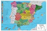 Plakat Kaart Hispaania füüsiline poliitiline