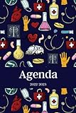 Agenda 2022-2023: Regalo para Estudiantes de Medicina, Médicos, Enfermeras, Personal Sanitario, Calendario 22-23 Vista Semanal y Mensual