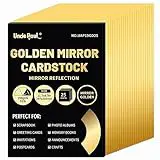 A4 Gold Mirror Cardstock Paper 25 Sheets 250gsm/92Ib Metallic Reflective Craft Paper Foil Cardstock ለ DIY ፕሮጀክቶች UAP19GD25