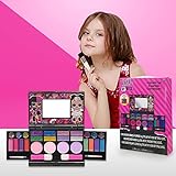 ฮ่าๆ เซอร์ไพรส์! Townley Girl Compact Cosmetic Set with Mirror 14 Lip Glosses, 4 Body Glosses, 4 Brushes, สีสันสดใส, แบบพกพา, พับได้, แต่งหน้า, ชุดเสริมความงามสำหรับเด็กผู้หญิง|
