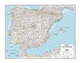 ناشيونال جيوغرافيك 71,1 × 55,9 خريطة حائط لإسبانيا والبرتغال ، ورق ملفوف