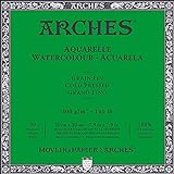 ARCHES Bloc Enc 4L 20x20 20H Aquarelle 100% Fino 300g Nat, Papel, Blanco Natural, 4